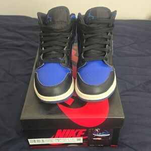 Nike Jordan 1 Mid Black and Blue